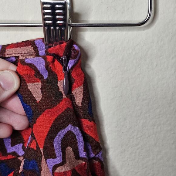 Anthropologie DOLAN Left Coast Collection Draped Red Motif Mini Skirt Size XS - Picture 4 of 9